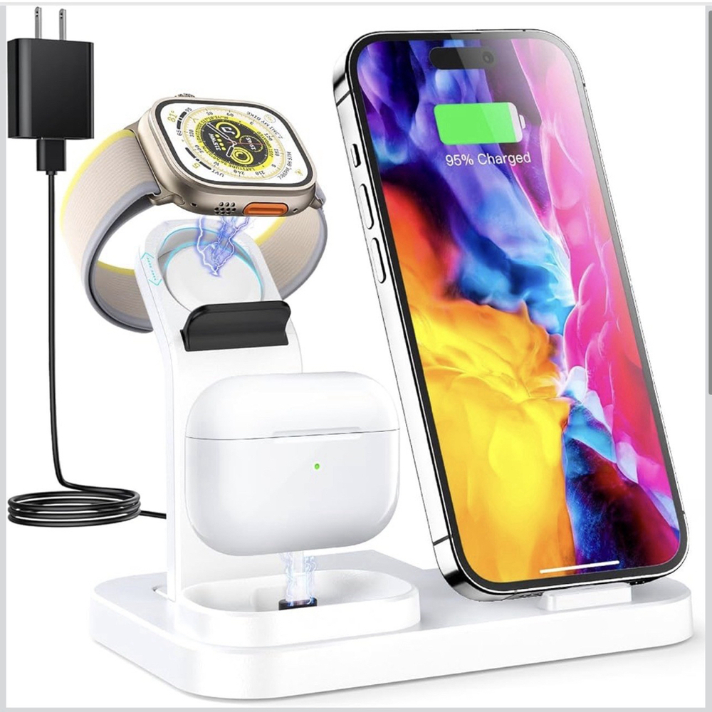 Wireless Charging Station 3 in 1 RJR Compatible with Apple Device